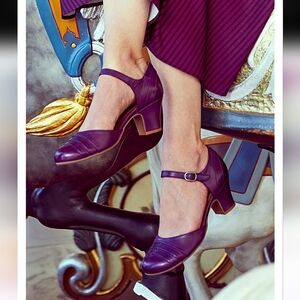 NEW IN BOX MIZ MOOZ NYC "FRENCHY" SHOES PURPLE sz 7.5 CLASSIC 90s PARISIAN STRAP